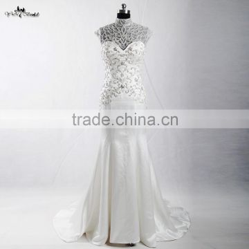 RSW907 Detachable Illustion Neckline Sexy Strapless See-Through Embroidery Designs For Mermaid Wedding Dress