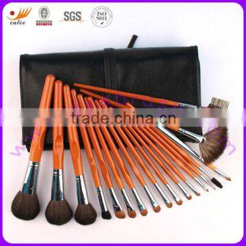 18pcs Real Hair Nylon Hair Special Shape Wood Handle Professional Makeup Brush Set