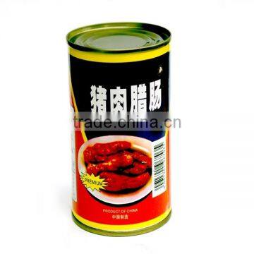 Pork sausage in tins, canned pork sausage