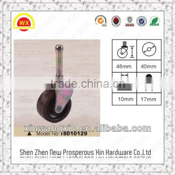 Furniture plastic caster with thread stem