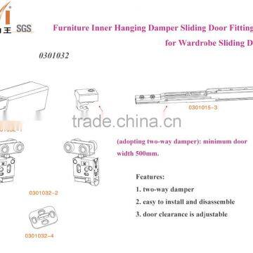 Soft Closing Wardrobe Sliding Door Hanging Wheel System