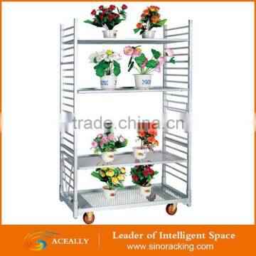 wire mesh layers display flower trolley plant shelf carts