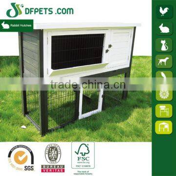 Industrial Flat Pack Rabbit Hutch In White and Black Color