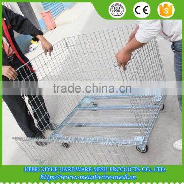 Anping galvanized wedled wire mesh cage / OEM wire mesh pallet cage factory