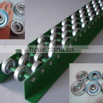 Steel Skate wheel Conveyor roller bearing for transport goods on flat bottom