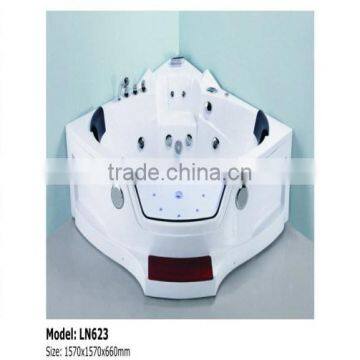 Best Selling Large Corner 2 Person Plastic Massage Bathtub With Seat