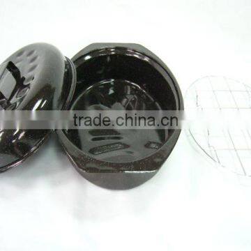 Ceramic Coating Enamel Oval Chicken Roaster Pan With Wire Rack photo-3