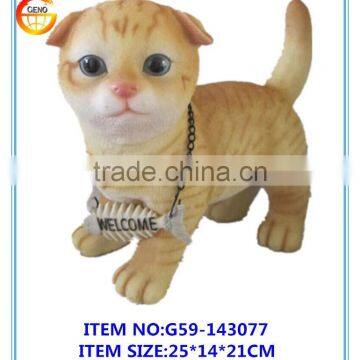 hot selling resin animal cat welcome statues factory