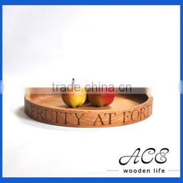 Rounded Wooden Tray Wooden Fruit Plate