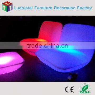 Plastic rechargeable rgb led sofa with remote control