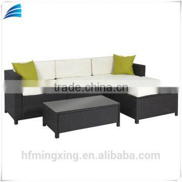 5 piece outdoor patio rattan u shape sofa sectional couch