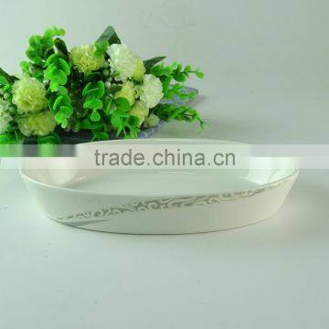 White Porcelain plate , Cheap Stocked Home used ceramic Oval plates for dinner