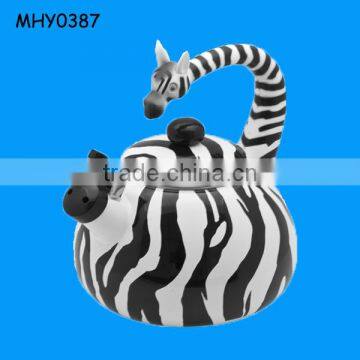 Zebra shaped morden handmade cheap Porcelain Teapot