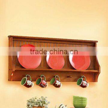 Solid Wood saucer and Cup Display Rack