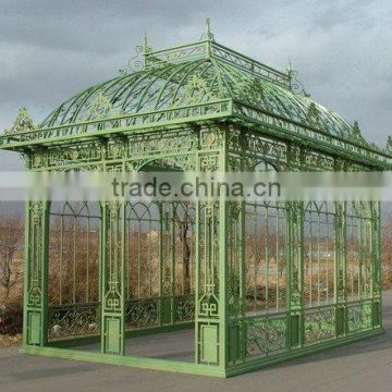 Hot galvanized garden steel and glass green house