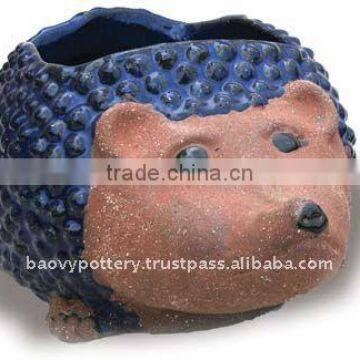 Pottery animal planter