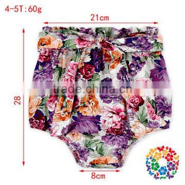 Baby Girls Flower Cotton Ruffle Diaper Cover Bowknot Back Tutu Bloomer photo-5