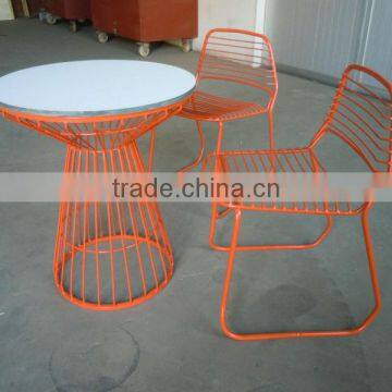 Wrought Iron Orange Dining Set photo-6