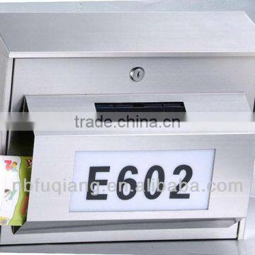 FQ-126 led house numbers light with solar stainless steel mailbox which can wall mounted