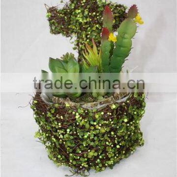 topiary rattan planter pot with cross