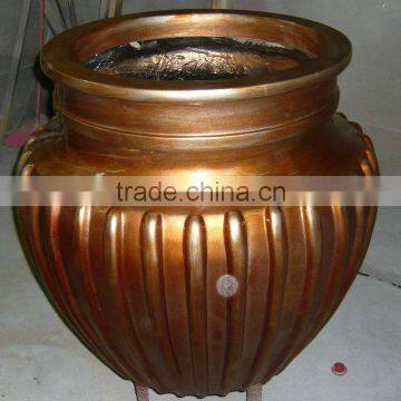 Giant round gold pot vase