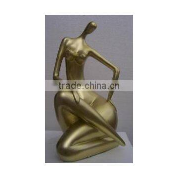 Bronze gold color fat woman art sculpture for sale