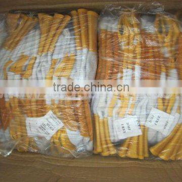 Double Palm Leather Work Glove With Cotton Back Rubberized Cuff photo-2