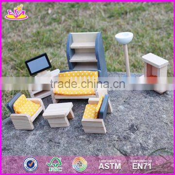 2017 New Design Children Pretend Play Wooden Dollhouse Furniture Sets W06B055 photo-3
