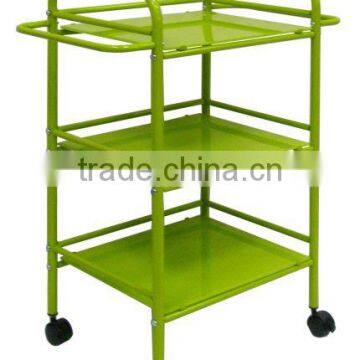 Elegant Looking 3 Tiered Color Glass Food Serving Trolley photo-2