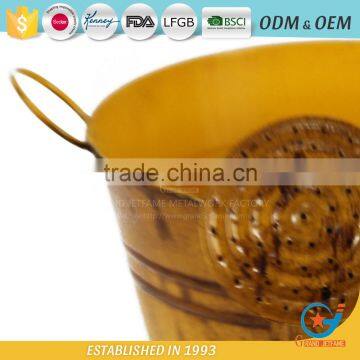 10 Inch Garden Unique Powder Coated Coloured Metal Plant Colored Flower Pots Coloured Plant Pots Metal photo-6