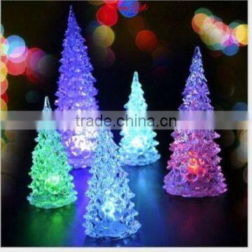 Cheap 2016 new LED 7 Colors Changing Acrylic Christmas Tree Night Light Lamp Home Decor Gift