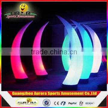 Hot sale decoration theme lighting inflatable cone column colorful inflatable pillar for sale