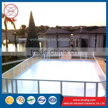 Wear resistant maintenance free white synthetic ice tiles