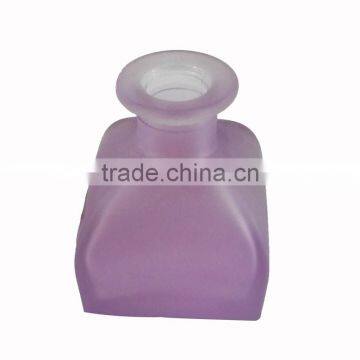 frosted purple yurt glass bottle for 50ml reed diffuser with cork/glass stopper