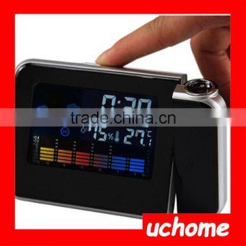 UCHOME Digital Color LCD Display LED Projection Alarm Clock with Weather Station / Temperature / Humidity