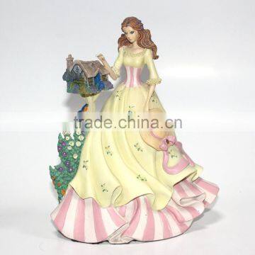 poly resin fairy girl stand figurine for home decoration