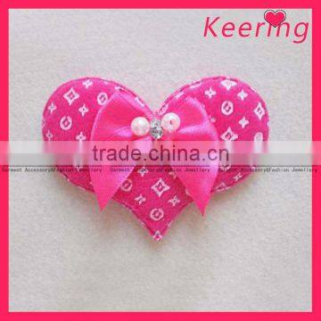 red fabric heart shape patches for decoration WFL-093