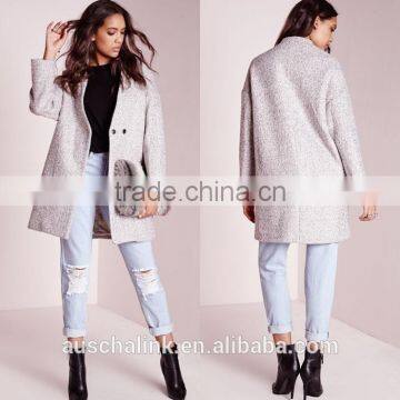 2016 New Style Girls Grey Wool Cocoon Coats Elegant Design photo-6