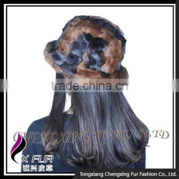 CX-C-173B Custom Wholesale Lady Cap Mink Fur Women Bucket Hat photo-5