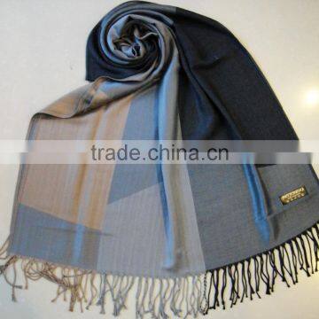 2017 the Latest Stylish Lady Soft Jacquard 100%viscose Plaid Scarf photo-5