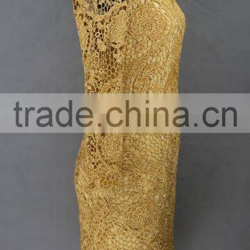 Garment Manufacturer Made Long Sleeve Crochet Lace Evening Party Dress photo-3