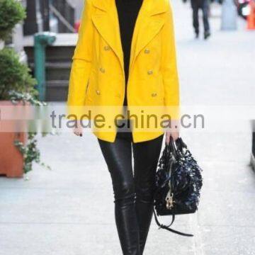 Hot Sale Fashion Design Bright Yellow Winter Women Coat Coat Women