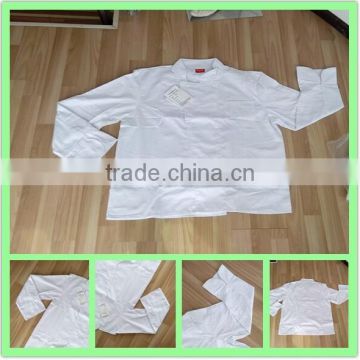 Knots White Plastic Buttons Twill Cotton Chef Coat