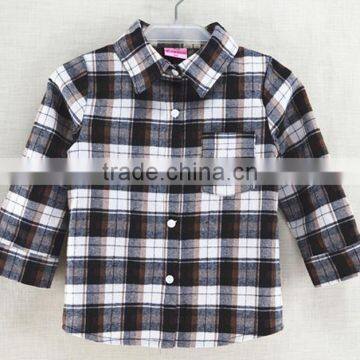 Cheap Wholesale Online Kids Boys Fashion Plaid Check Shirts With Chest Pocket photo-4