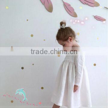Little Girls Summer Linen Long Sleeves Girl Clothing Design Baby Clothes Dresses photo-5