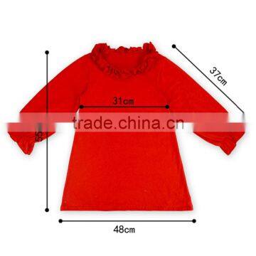 Best Selling Red Long Sleeve Girl Latest Design Spring Tops LBF2015122503