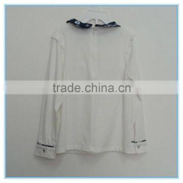 Wholesale OEM Children Girls Cotton Long Sleeve Shirt, Girls Boutique t Shirt With Flower Printed Turn Over Neck photo-4