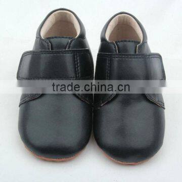 New design Black color boy baby shoes with genuine leather