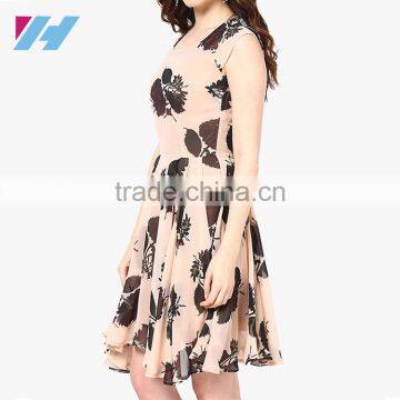New Fashion Ladies Clothes Sleeveless Pleated Elegant Midi Skater Dress photo-2