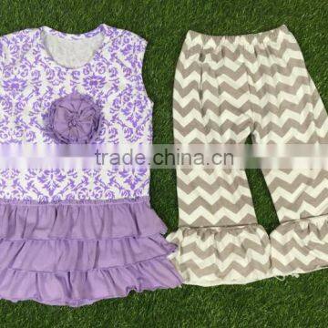 New Arrive Baby Girls Summer Cotton Outfits Boutique Girls Clothing Sets Girls Outfits Sleeveless Top and Stripes Pants photo-2